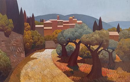 Art work by Cristiano  Batacchi Paesaggio - oil plywood 